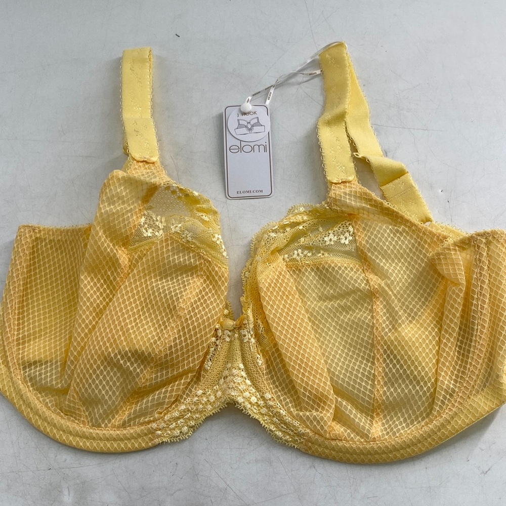 Elomi Bright Yellow Lace & Mesh Underwire Bra